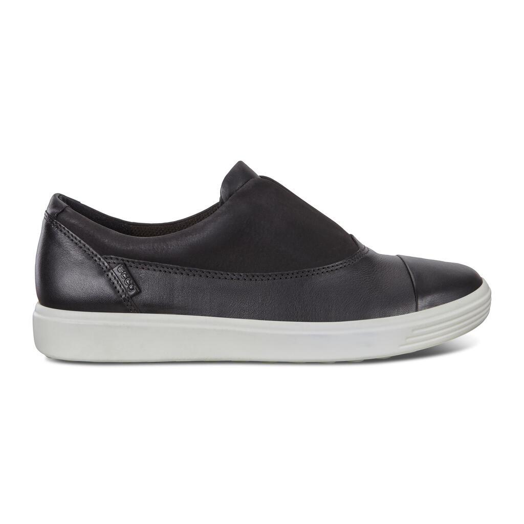 Ecco Soft 7 Womens Slip On Sneakers In Black - India JRZ-498623